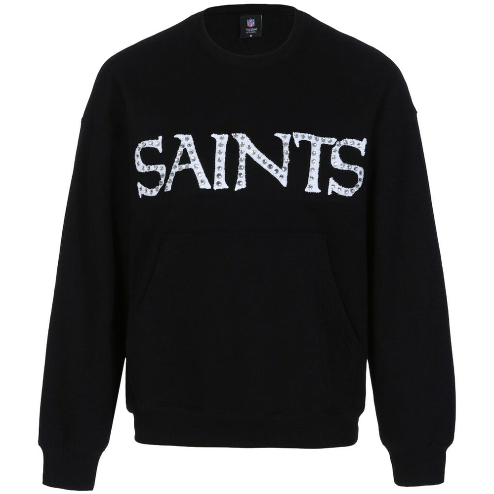 New Orleans Saints Cuce Women's Chenille Jeweled Sweatshirt - Black for sale