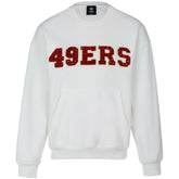 San Francisco 49ers Cuce Women's Chenille Jeweled Sweatshirt - White sale