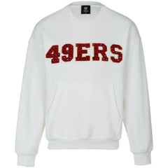 San Francisco 49ers Cuce Women's Chenille Jeweled Sweatshirt - White sale