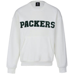 Green Bay Packers Cuce Women's Chenille Jeweled Sweatshirt - White for sale