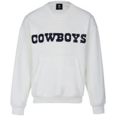 Dallas Cowboys Cuce Women's Chenille Jeweled Sweatshirt - White online