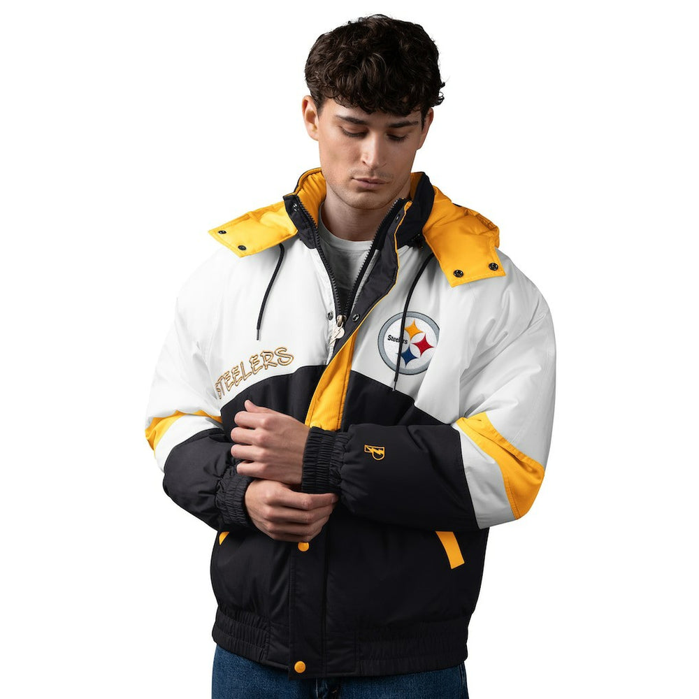 Pittsburgh Steelers Pro Player Shoulder To Shoulder Polyfill Full-Zip Hooded Jacket - Black/Gold sale
