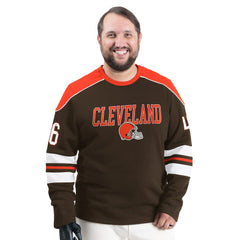 Cleveland Browns G-III Sports by Carl Banks Adaptive Lord Stanley Crewneck Sweatshirt - Brown outlet