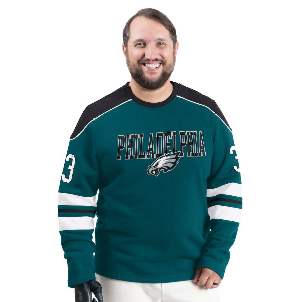 Philadelphia Eagles G-III Sports by Carl Banks Adaptive Lord Stanley Crewneck Sweatshirt - Midnight Green sale