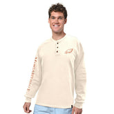 Philadelphia Eagles Margaritaville Five O'Clock Henley Long Sleeve T-Shirt - Cream on sale