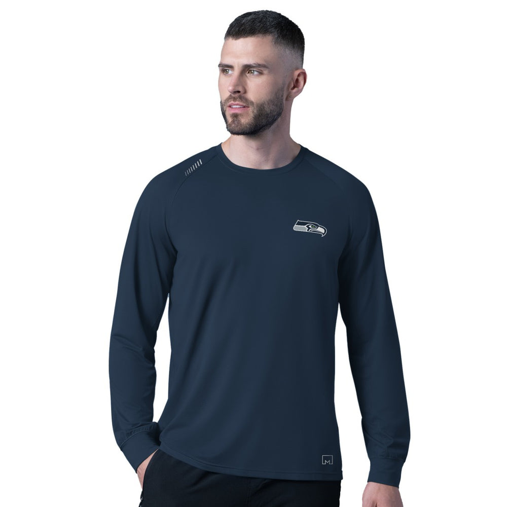 Seattle Seahawks MSX by Michael Strahan Forward Long-Sleeve T-Shirt - Navy cheap
