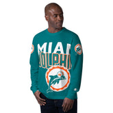 Miami Dolphins Starter Extreme Clutch Hit Vintage Logo Long Sleeve T-Shirt - Aqua online