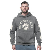 Miami Dolphins Starter Handoff Vintage Logo Fleece Hoodie Sweatshirt - Charcoal for sale