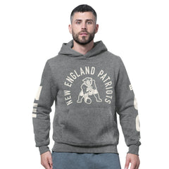New England Patriots Starter Handoff Vintage Logo Fleece Hoodie Sweatshirt - Charcoal for sale