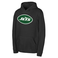 New York Jets Youth Team Logo Pullover Hoodie - Black cheap