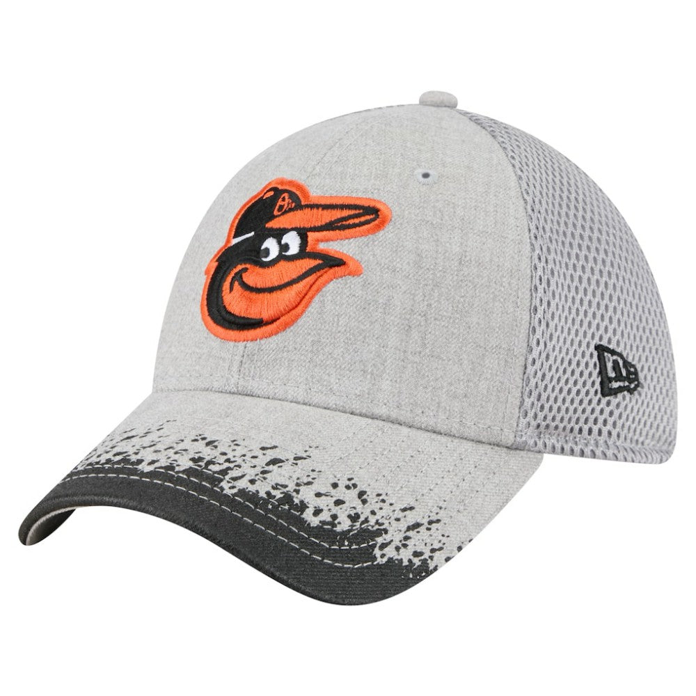 Baltimore Orioles Visor Paint Splatter 39THIRTY Flex Hat - Gray | New Era