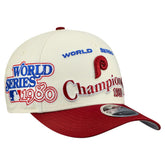 Philadelphia Phillies World Series 9FORTY M-Crown A-Frame Adjustable Hat - Cream/Red | New Era
