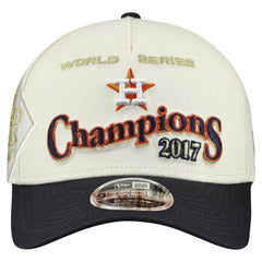 Houston Astros World Series 9FORTY M-Crown A-Frame Adjustable Hat - Cream/Navy | New Era