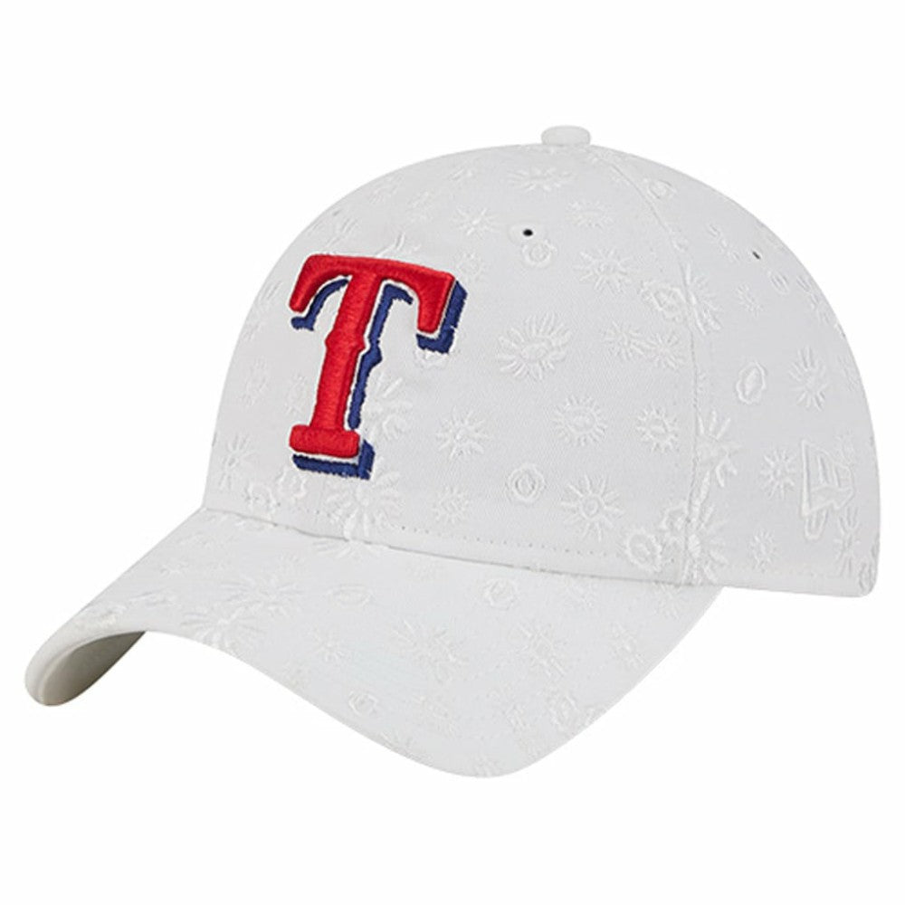 Texas Rangers Women's Floral Mesh 9TWENTY Adjustable Hat - White | New Era