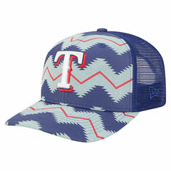 Texas Rangers Aztec Denim 9SEVENTY Adjustable Hat - Denim/Royal | New Era