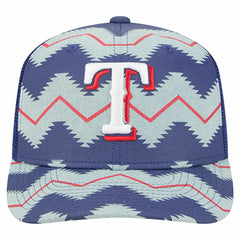 Texas Rangers Aztec Denim 9SEVENTY Adjustable Hat - Denim/Royal | New Era
