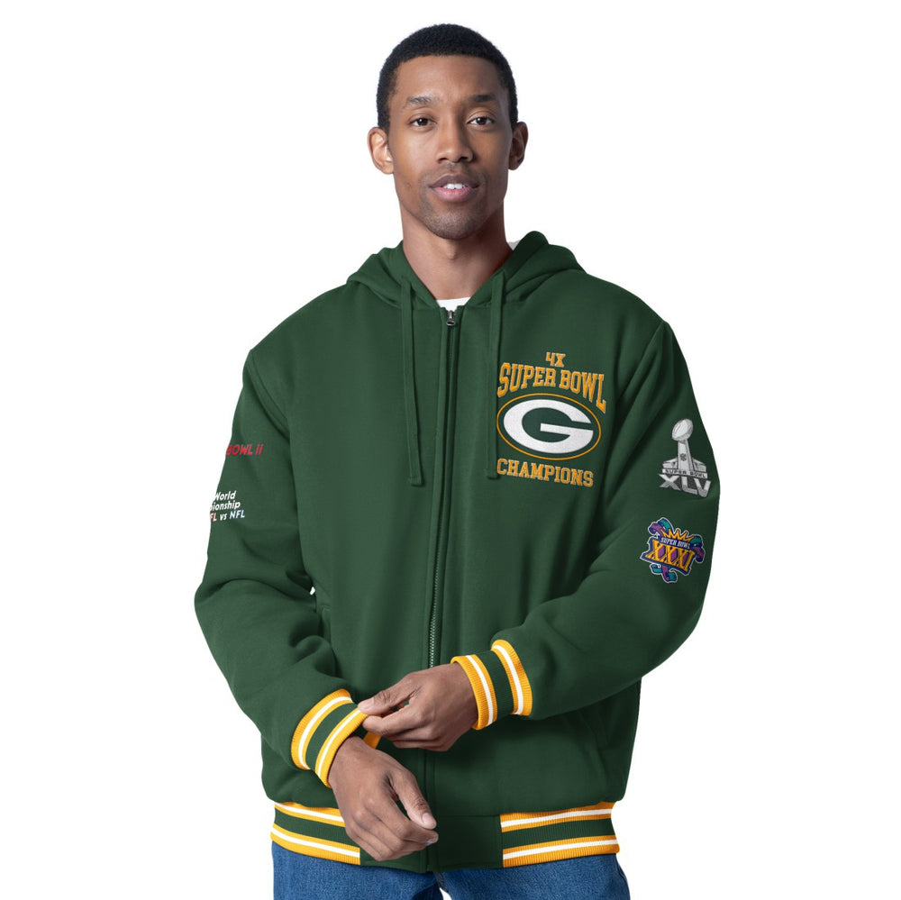 Green Bay Packers G-III Sports by Carl Banks Power Forward Commemorative Full-Zip Hooded Jacket - Green outlet