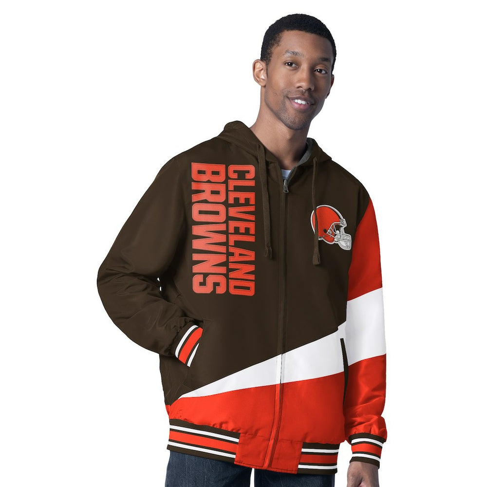 Cleveland Browns G-III Sports by Carl Banks Dual Threat Reversable Full-Zip Hooded Jacket - Brown/Charcoal discount