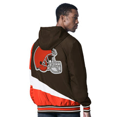 Cleveland Browns G-III Sports by Carl Banks Dual Threat Reversable Full-Zip Hooded Jacket - Brown/Charcoal discount