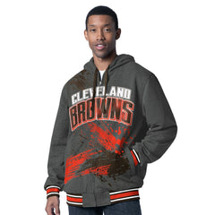 Cleveland Browns G-III Sports by Carl Banks Dual Threat Reversable Full-Zip Hooded Jacket - Brown/Charcoal discount