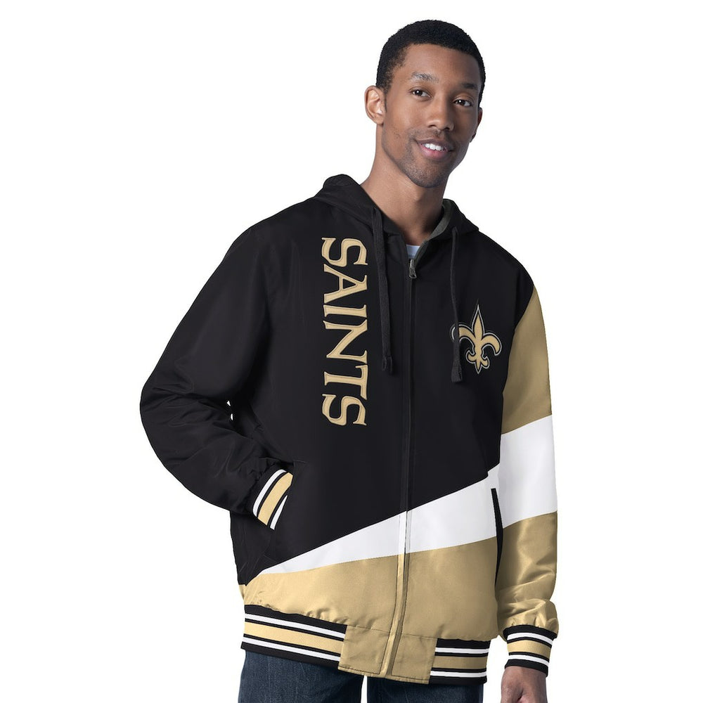 New Orleans Saints G-III Sports by Carl Banks Dual Threat Reversable Full-Zip Hooded Jacket - Black/Charcoal sale