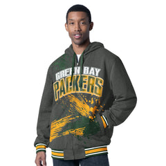 Green Bay Packers G-III Sports by Carl Banks Dual Threat Reversable Full-Zip Hooded Jacket - Green/Charcoal for sale