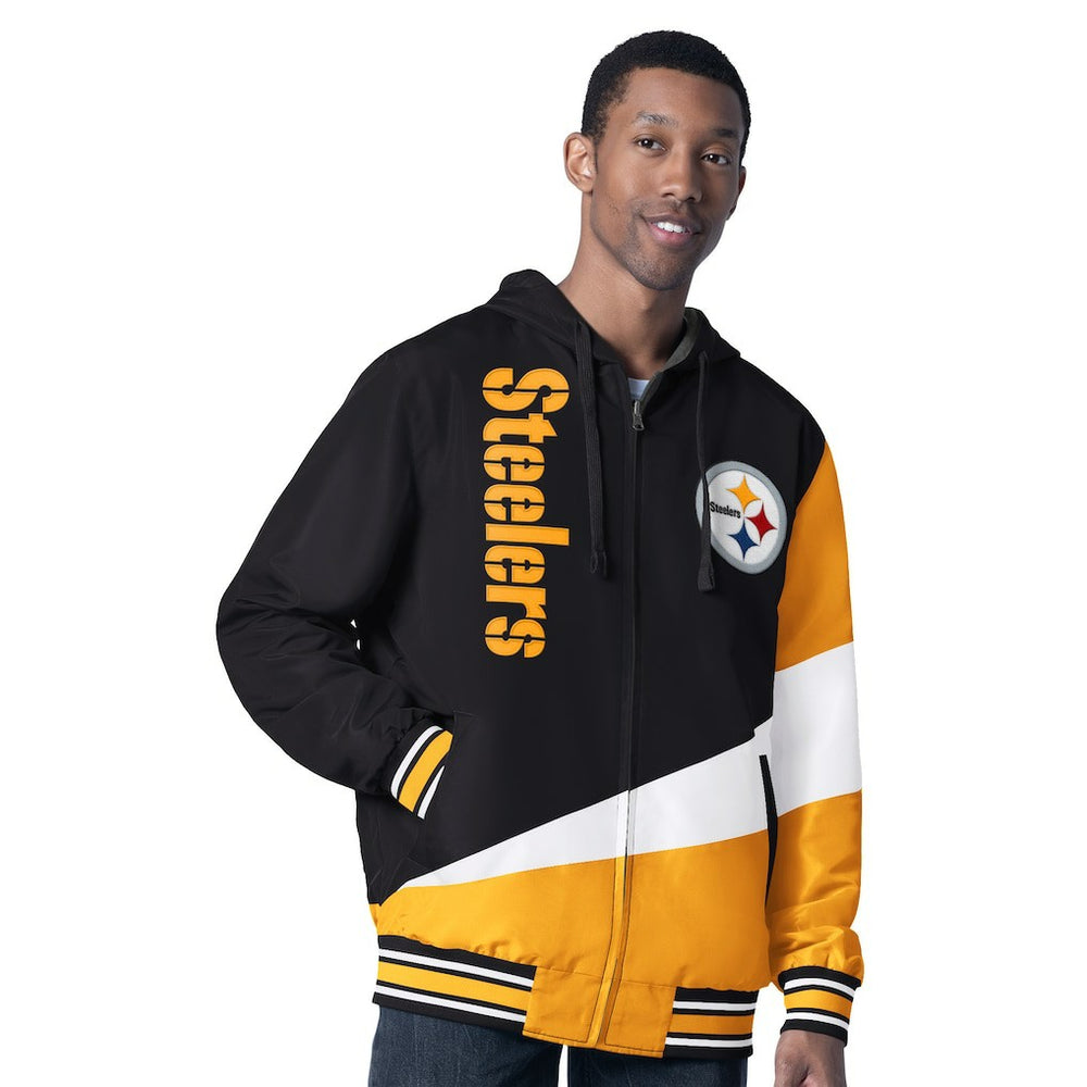 Pittsburgh Steelers G-III Sports by Carl Banks Dual Threat Reversable Full-Zip Hooded Jacket - Black/Charcoal for sale