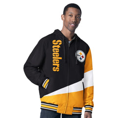 Pittsburgh Steelers G-III Sports by Carl Banks Dual Threat Reversable Full-Zip Hooded Jacket - Black/Charcoal for sale