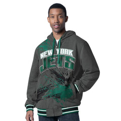 New York Jets G-III Sports by Carl Banks Dual Threat Reversable Full-Zip Hooded Jacket - Green/Charcoal outlet