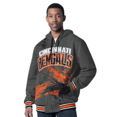 Cincinnati Bengals G-III Sports by Carl Banks Dual Threat Reversable Full-Zip Hooded Jacket - Black/Charcoal discount