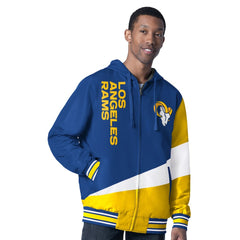 Los Angeles Rams G-III Sports by Carl Banks Dual Threat Reversable Full-Zip Hooded Jacket - Royal/Charcoal for sale
