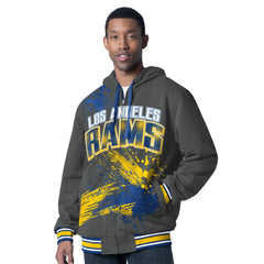 Los Angeles Rams G-III Sports by Carl Banks Dual Threat Reversable Full-Zip Hooded Jacket - Royal/Charcoal for sale