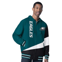 Philadelphia Eagles G-III Sports by Carl Banks Dual Threat Reversable Full-Zip Hooded Jacket - Midnight Green/Charcoal outlet