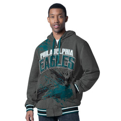 Philadelphia Eagles G-III Sports by Carl Banks Dual Threat Reversable Full-Zip Hooded Jacket - Midnight Green/Charcoal outlet