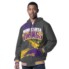 Minnesota Vikings G-III Sports by Carl Banks Dual Threat Reversable Full-Zip Hooded Jacket - Purple/Charcoal cheap