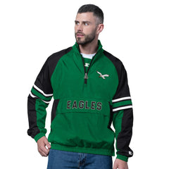 Philadelphia Eagles Starter Vintage Logo Prospect Half-Zip Pullover - Kelly Green cheap