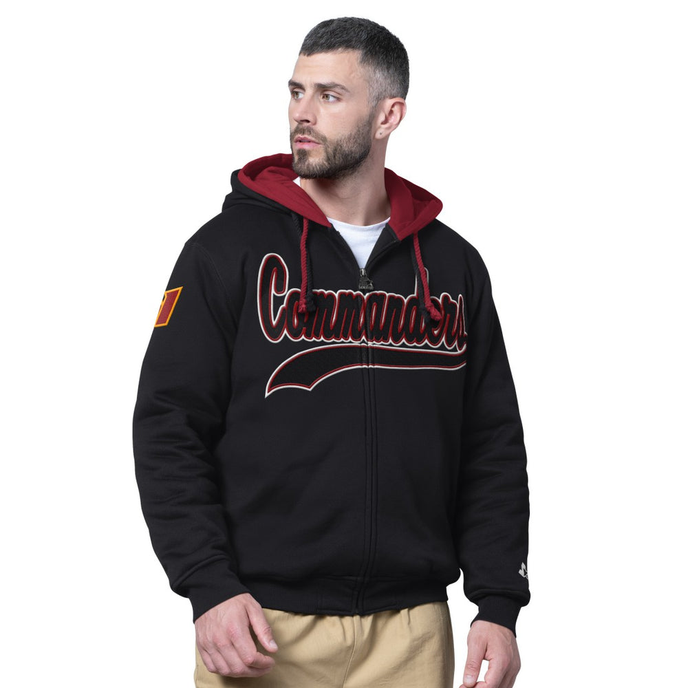 Washington Commanders Starter Big Shot Full-Zip Double Hoodie - Black sale