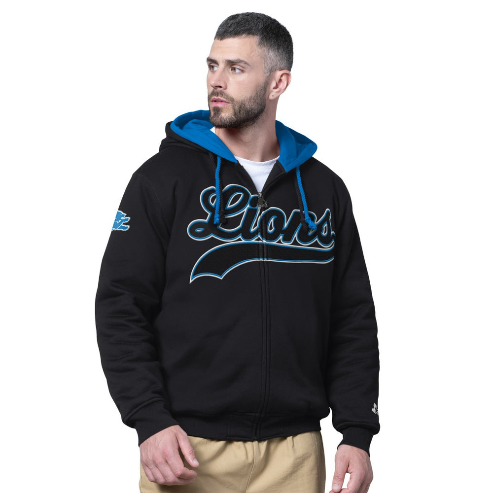 Detroit Lions Starter Big Shot Full-Zip Double Hoodie - Black for sale