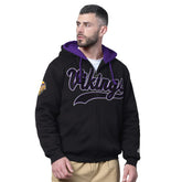 Minnesota Vikings Starter Big Shot Full-Zip Double Hoodie - Black on sale