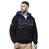 New England Patriots Starter Big Shot Throwback Full-Zip Double Hoodie - Black on sale