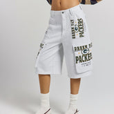 Green Bay Packers Off Season x NFL Women's Fleece Cargo Shorts - Heather Gray online
