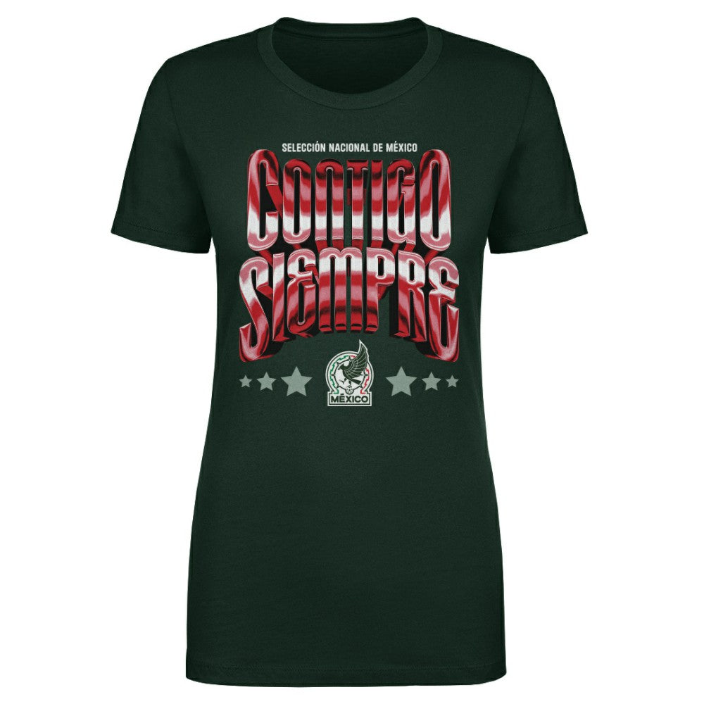 Mexico National Team 500 Level Women's Contigo Siempre Vintage T-Shirt - Green cheap