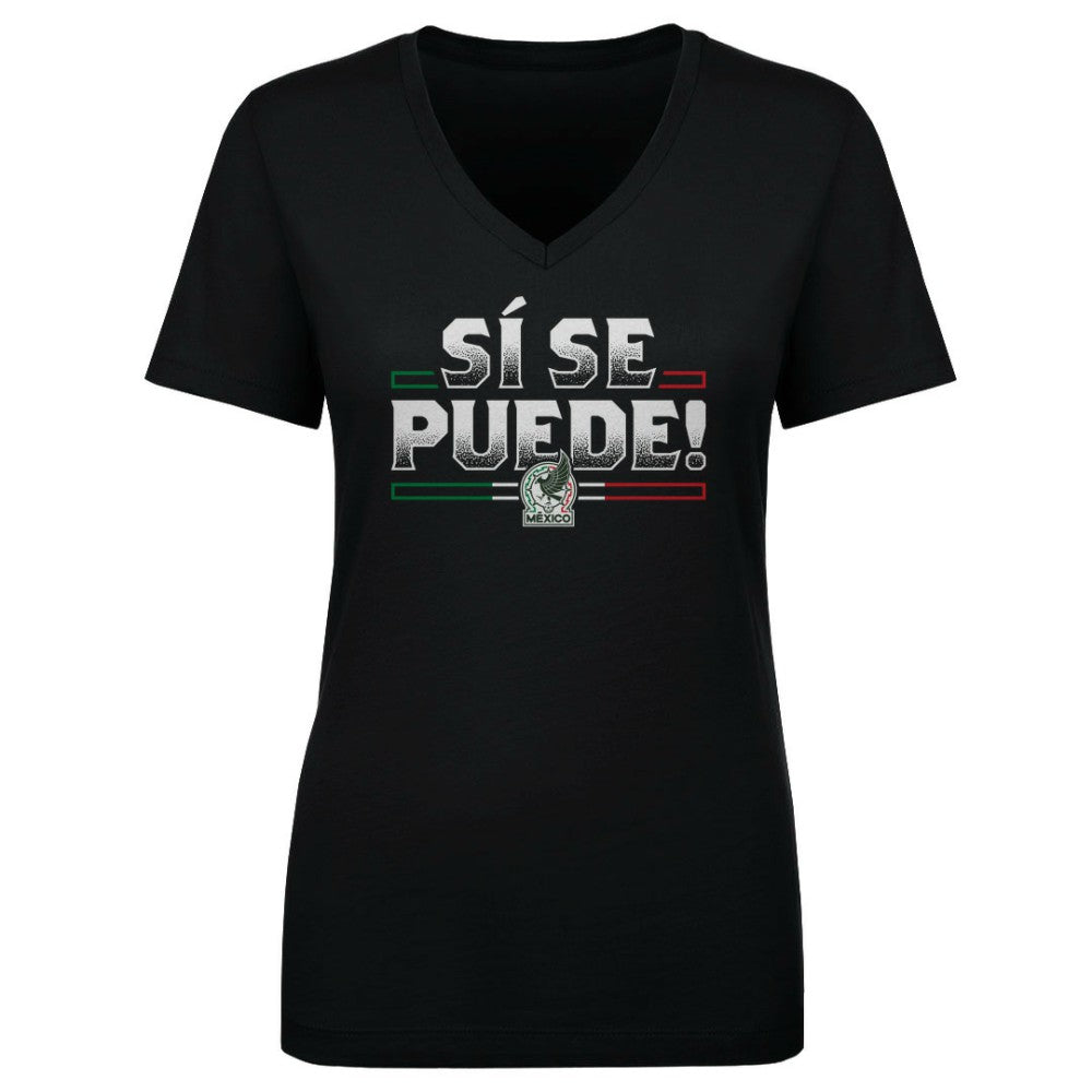 Mexico National Team 500 Level Women's Si Se Puede V-Neck T-Shirt - Black sale