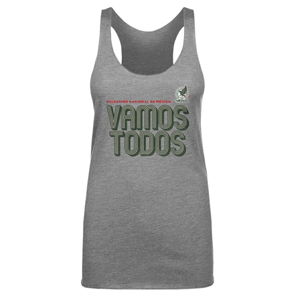 Mexico National Team 500 Level Women's Vamos Todos Inline Bold Tri-Blend Tank Top - Gray online