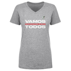 Mexico National Team 500 Level Women's Vamos Todos V-Neck T-Shirt - Heather Gray sale