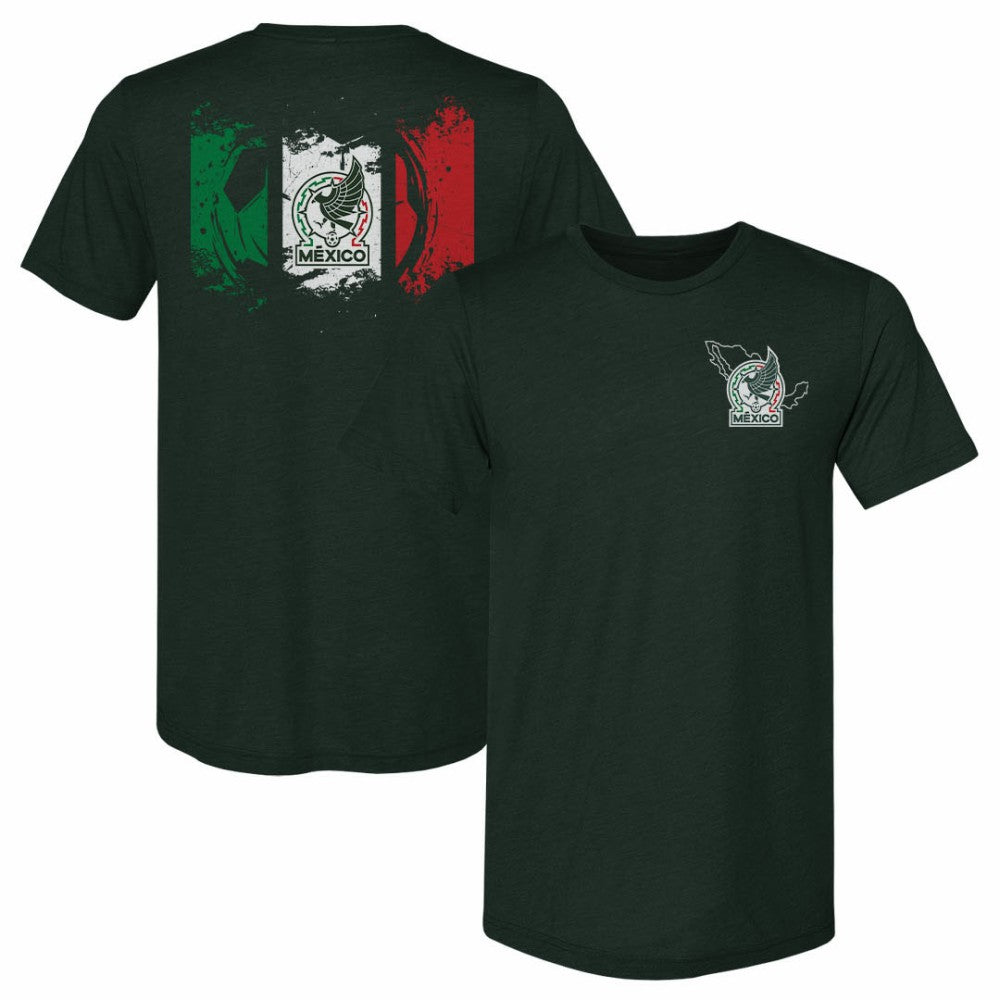 Mexico National Team 500 Level Grunge Flag Premium Tri-Blend T-Shirt - Dark Green sale