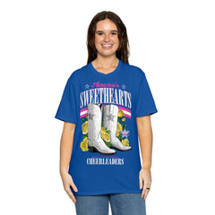 Dallas Cowboys Cheerleaders Women's Sweetheart Boots T-Shirt - Royal outlet