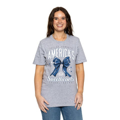 Dallas Cowboys Cheerleaders Women's Sweetheart Bow T-Shirt - Gray discount