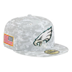 Philadelphia Eagles New Era 2025 Salute to Service Fan Pack 59FIFTY Fitted Hat - White for sale
