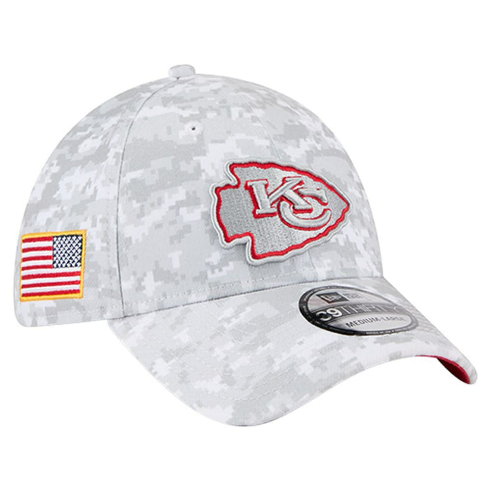 Kansas City Chiefs New Era 2025 Salute to Service Digital Camo Fan Pack 39THIRTY Flex Hat - White cheap